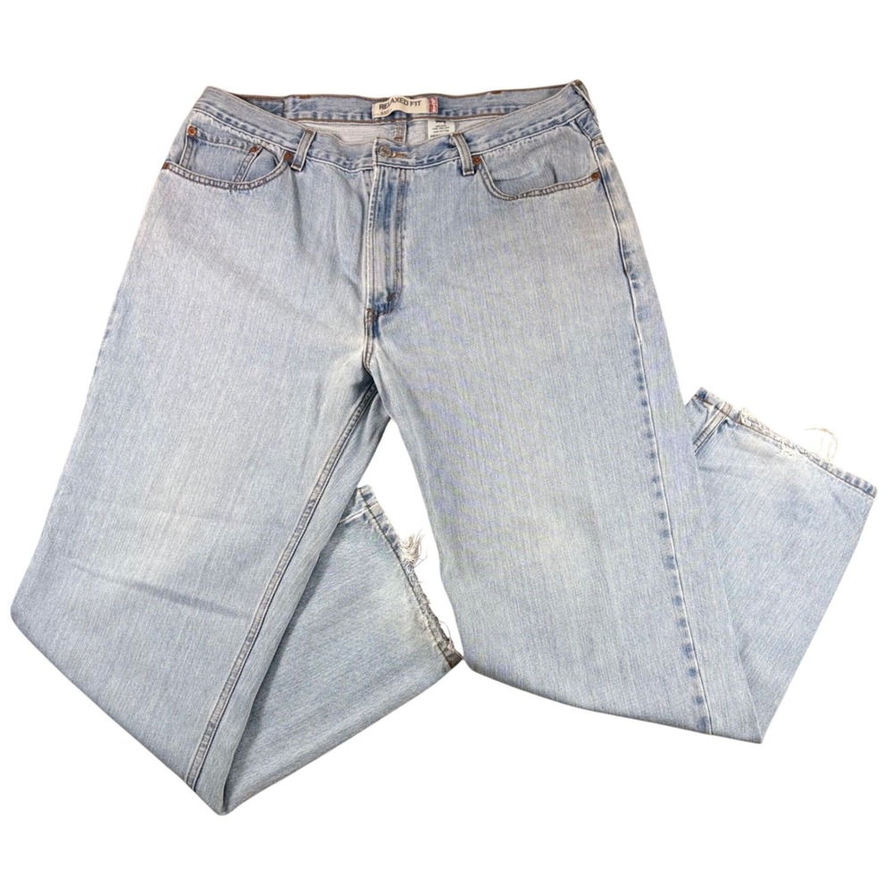 Levis Jeans 550 Relaxed Fit Mens 40x32 Light Wash Blue Denim Cotton Dad Core